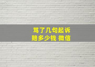 骂了几句起诉赔多少钱 微信